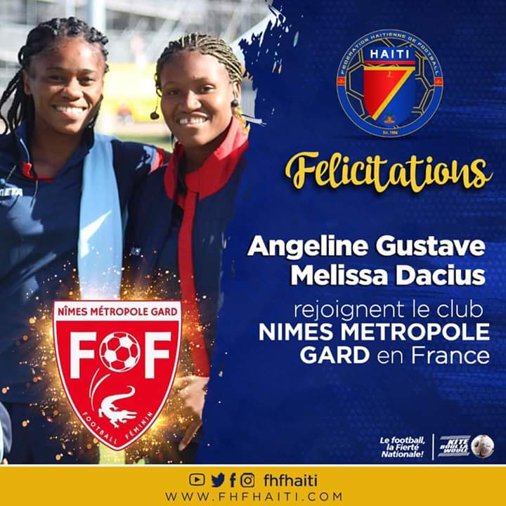 Sportpasiontv's tweet photo. Bonne Nouvelle💥 2 nan Jwèz peyi nou prale nan peyi LAFRANS pou al woule boul la pou CLUB NIMES METROPOLE GARD🙌🏾
#FELICITATIONS🎉🎊 #Medamyo #FHF2020 #KiteBoullaWoule🇭🇹⚽️ https://t.co/5AeXE2aRCd