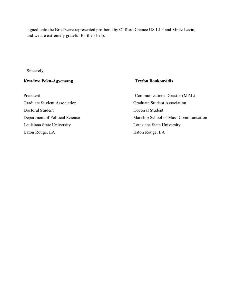 lsugsa's tweet image. GSA filed this morning the following amicus brief in support of the Harvard, MIT lawsuit against the ICE restrictions on international students. 

"International students are valuable members of our community, not just on college campuses, but across the nation as a whole."