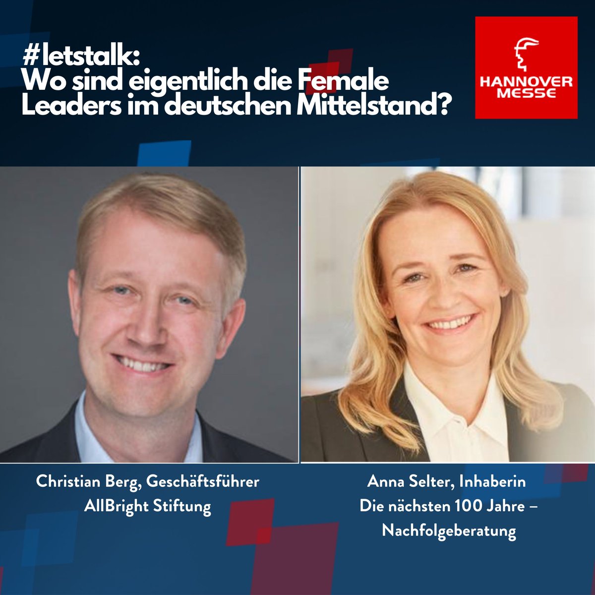 Dienaechsten100's tweet photo. Wie kann der #deutscheMittelstand von mehr #femaleleadership profitieren? 🤔

Am 14.07. sprechen 🎤 Christian Berg, GF der @AllBrightGer Stiftung und ich beim #WomenPowerKongress der @messehannover über  #femaleleaders im #deutscheMittelstand und zu #Rekultivierung 🌱🍀 💪. https://t.co/vn75TwoSYl