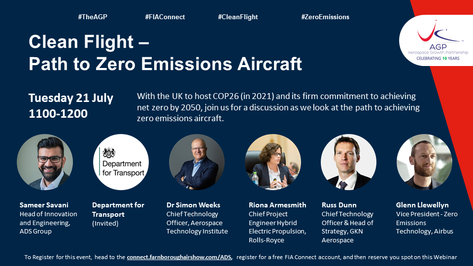 TheAGPUK's tweet photo. Clean Flight - Path to Zero Emissions Aircraft

Our second #FIAConnect session will explore the UK's commitment to achieving net zero carbon emissions, and a look at existing and future programmes leading toward a net zero emissions aircraft

#TheAGP  #CleanFlight  #ZeroEmissions https://t.co/wMP3zSAzNE