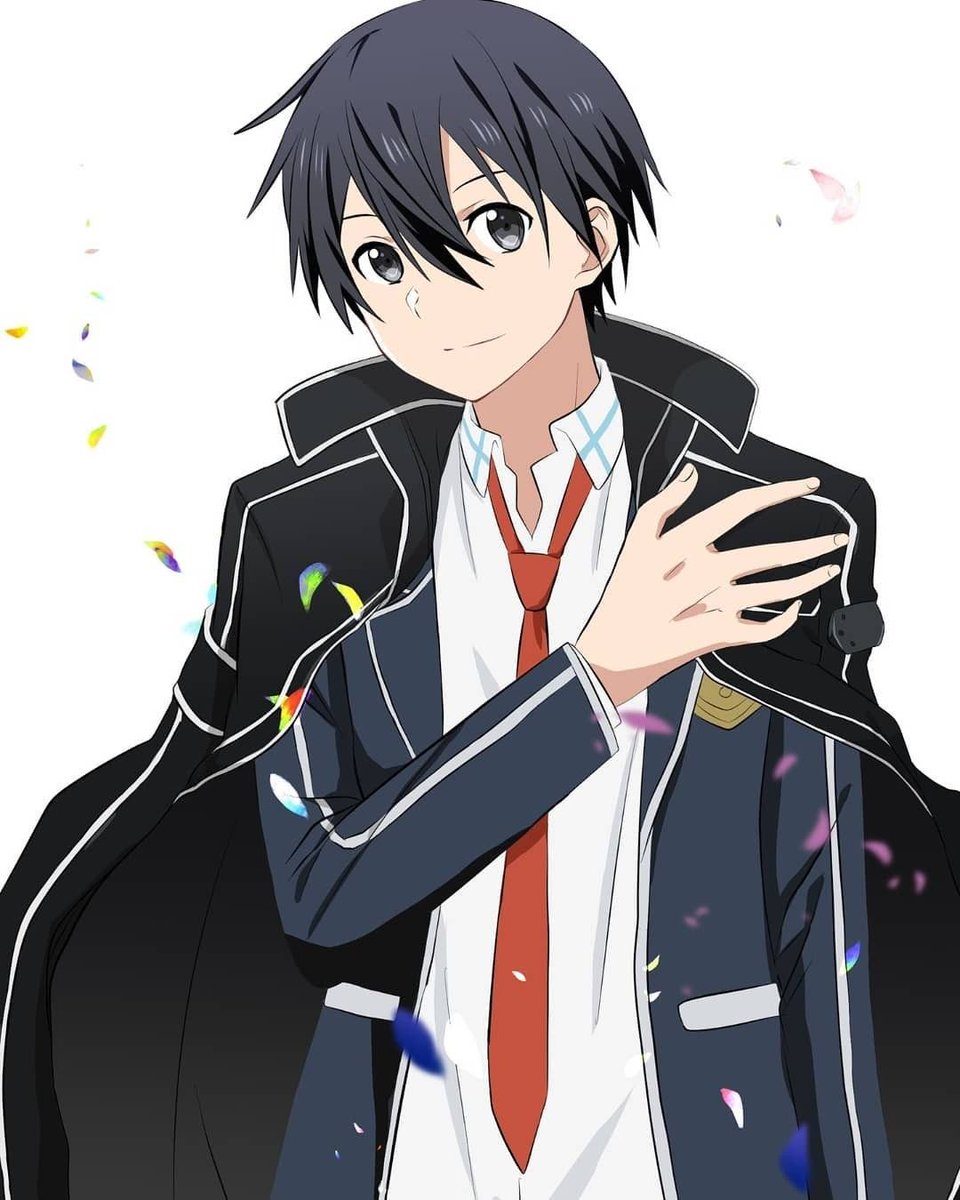 Kazuto Kirigaya alias Kirito de la franchise Sword Art OnlineUn simple joueur solo de vrmmo qui s'est retrouvé piégé dans un jeu mortel, celui qu'on surnomme l'épéiste noir, Kirito aura vécu tellement de choses au travers des mondes virtuels qui l'auront changé à jamais