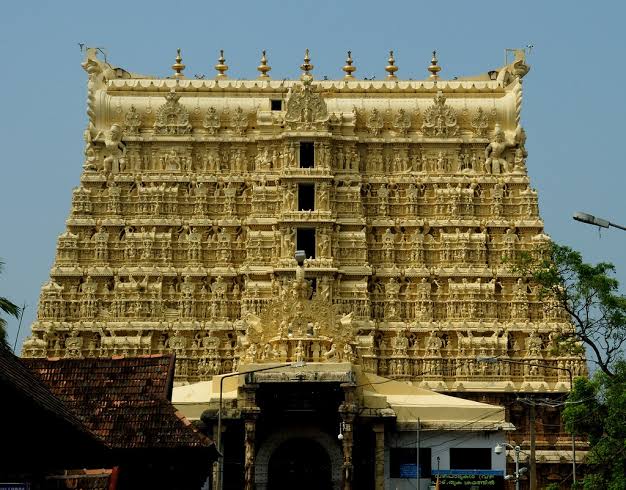 The Temple has a seven storeyed gopuram built on the eastern entrance of about 35 meters height. On the top there are 7 golden domes suggesting pointers to the seven Worlds. The 10 incarnations of Lord Vishnu are portrayed inside the first storey of the gopuram.