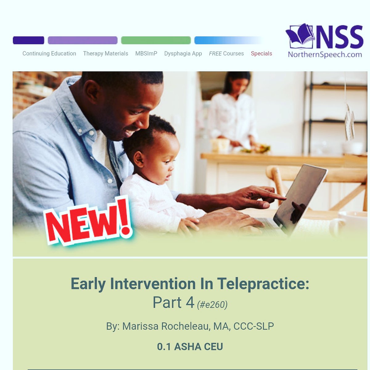 NEW!! Early Intervention in #Telepractice #CEU course w <a href="/NorthernSpeech/">Northern Speech</a>! 
#speechpathology #onlinetherapy #slp #teletherapy #continuingeducation #speechies #teleclinician #onlinespeechtherapy #slpsgodigital #virtualslp #teletherapist #digitalspeechtherapist #teleslpeeps