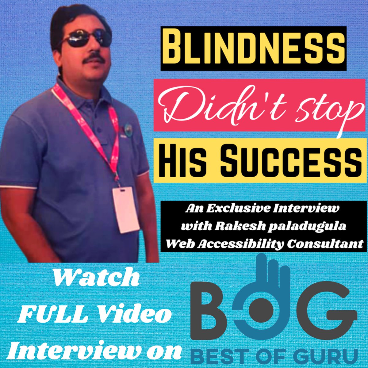 An inspiring video!!!
#YouTube #Online #interview #MondayMotivation #blind
 #inspirational #MotivationMonday
#mondaythoughts #MotivationalSpeaker #Inspiration #Disability #webaccessability #accessibility
youtube.com/c/BestofguruNet