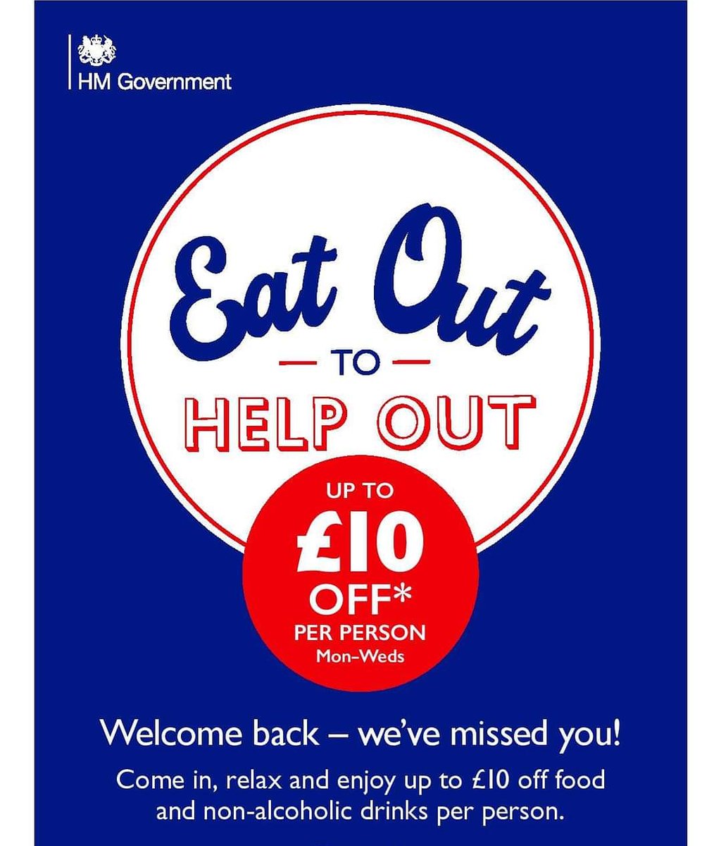 🚨🚨We have just registered with the government for the "eat out to help out" scheme. This means we can offer 50% off, up to £10 per person, Mon-Weds in August! Who is going to join us?!🥳🥳 ... sadly doesn't include alcohol! 
#eatouttohelpout #middlesbrough #teesside #boro
