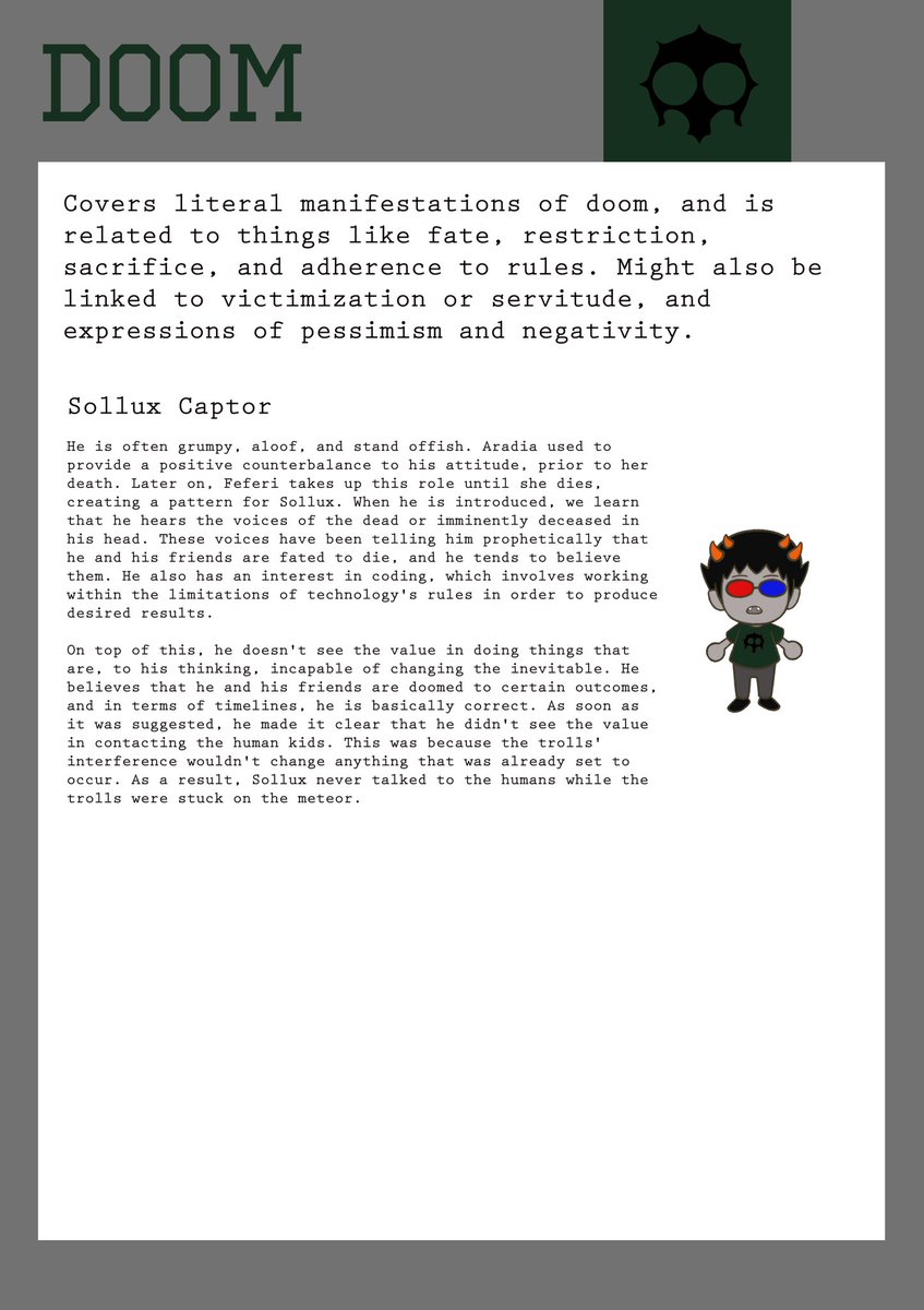 RWendell14's tweet photo. Feferi's death was so significant in terms of aspects because it was Eridan destroying hope, Feferi failing to avoid her aspect's inversion, doom, and Sollux continuing his doom-fueled trend of liking a girl only for her to die. at least he wasn't the murder weapon this time. https://t.co/kbeiHSVTY8