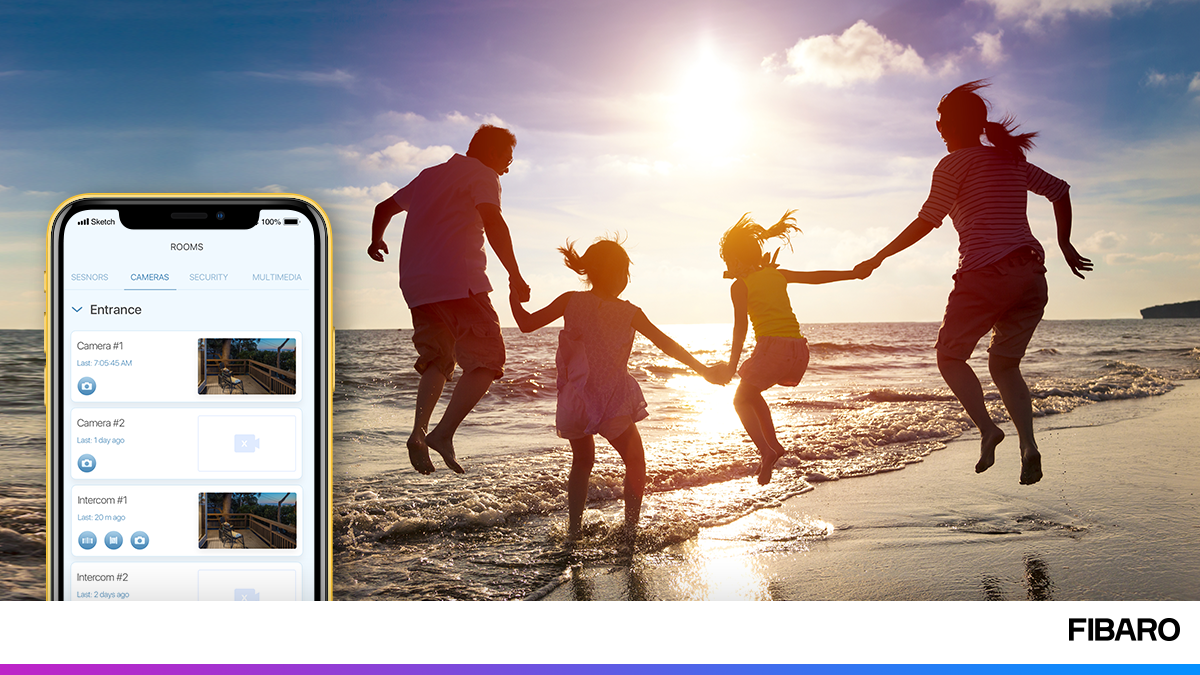 FibaroChile's tweet photo. Las vacaciones son la época más esperada del año, especialmente este año después de un largo y estresante bloqueo. #HomoSmartus puede vivirlo al máximo, teniendo el hogar a mano gracias a FIBARO #smarthome! Incluso cuando está fuera no te preocupes, ¡tu hogar se mantiene seguro! https://t.co/rGEOO4aXcm