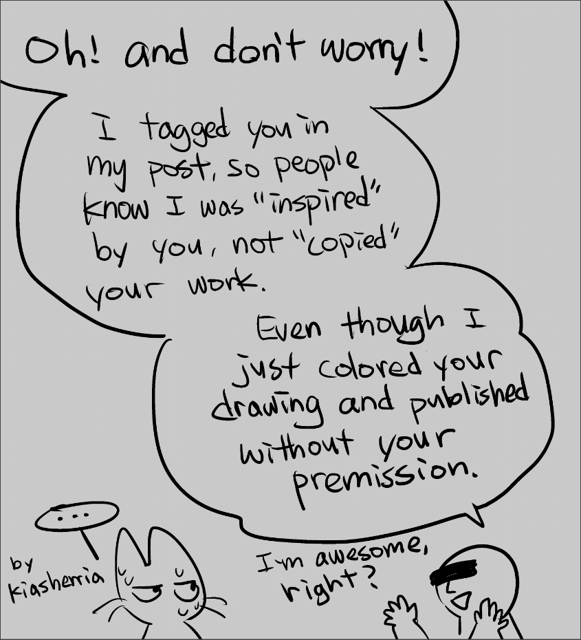 So this just happened to me a couple times on IG.
There are more in the comment below to show the difference between what's "COPYING" and "INSPIRATION".
I hope I explain it well...