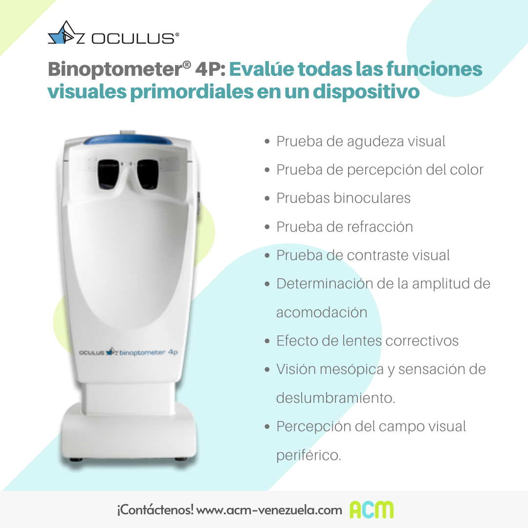 ACMVenezuela's tweet photo. 👁️‍🗨️ El Binoptometer® 4P está diseñado para realizar los chequeos de las funciones de la visión de manera fácil y rápida. Sensibilidad al contraste, visión mesópica opcional y prueba de la sensibilidad de brillos con sólo un instrumento #DiagnósticoVisual #TestVisual https://t.co/9WYRXvgmpb