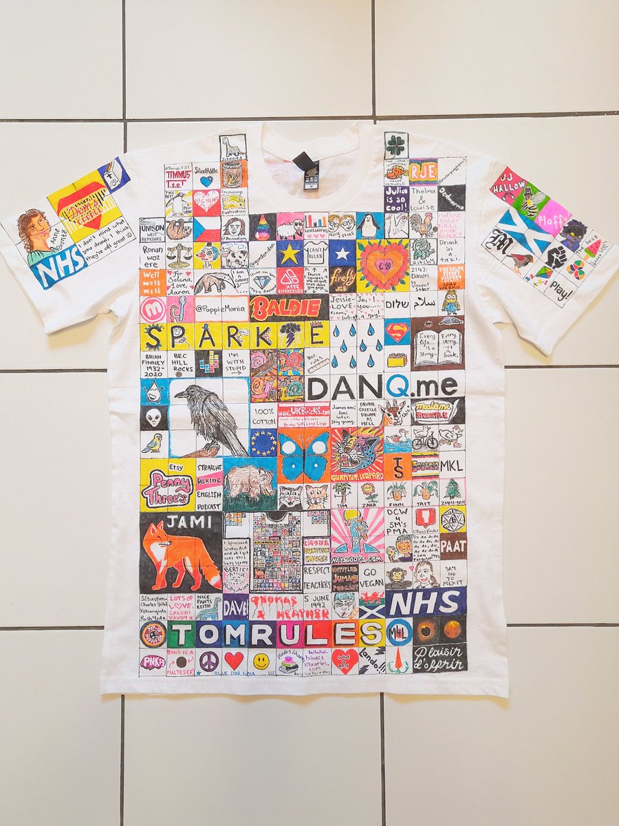 bechillcomedian's tweet photo. ONLY 170 SQUARES LEFT TO SPONSOR ON THE £5000 T-SHIRT!
That means we have raised £3300 of our target for @wateraid!
Here's some updated pics. (Let me know if you need close-ups.) Get yours at https://t.co/WLEEBHzIX2
#5KTS https://t.co/wP6ExLImSt