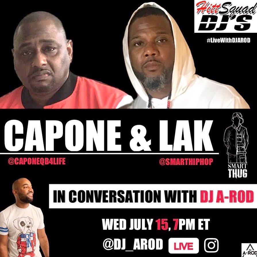 DJ_AROD's tweet photo. IG LIVE INTERVIEW this Wednesday @SmartHipHop & #Capone
#LiveWithDJAROD
#Hittsquaddjs
#iglive #interview #HipHopUntold https://t.co/IulGt3w4nS