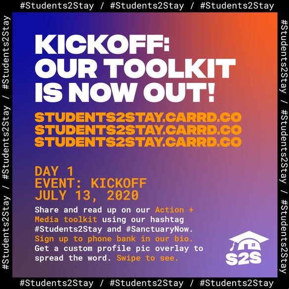 alexloggedin's tweet photo. #Students2Stay is a movement for all students at risk of detainment, deportation, & visa complications. We started in response to the new U.S. student visa regulations by ICE & DHS. Hosting a week of action starting 7/13. Get involved on https://t.co/tZ1OKcdNjv #SanctuaryNow https://t.co/wY44kLQ4GG