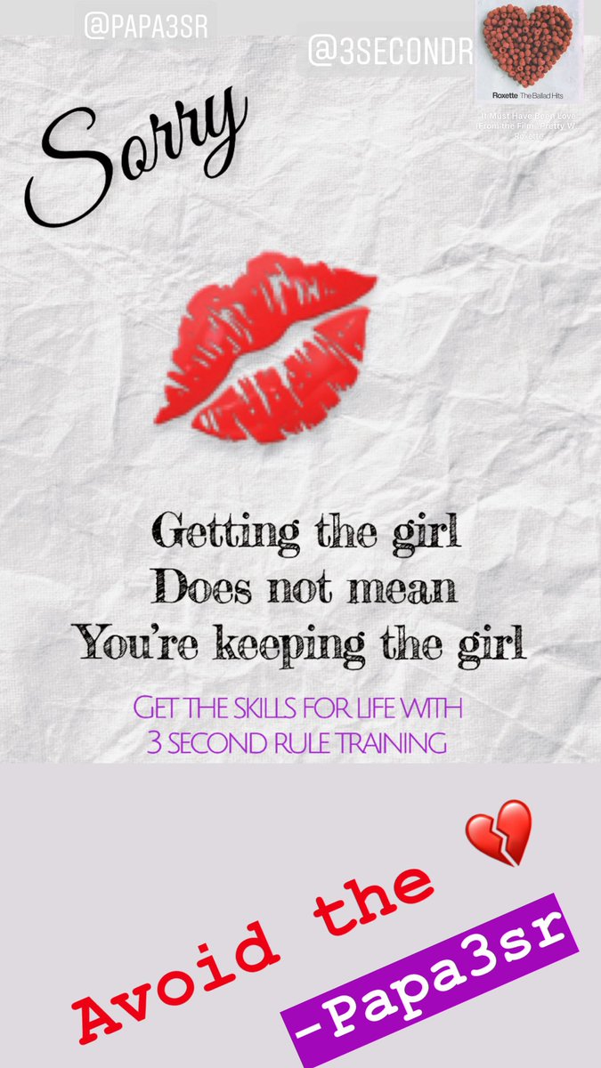 captainhookxoxo's tweet photo. Getting the girl, does NOT mean you’re keeping the girl. @3SecondRule3SR #exwallflower #socialintrovert #papa3sr #3sr #datingcoach #sorrynotsorry https://t.co/4QQIuSsSfp