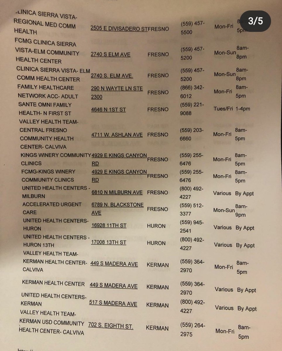 rkrys91's tweet photo. Here are some testing centers in Fresno County that are doing COVID-19 testing. PLEASE continue being safe &amp; wearing your mask. https://t.co/twEWpKlBn1