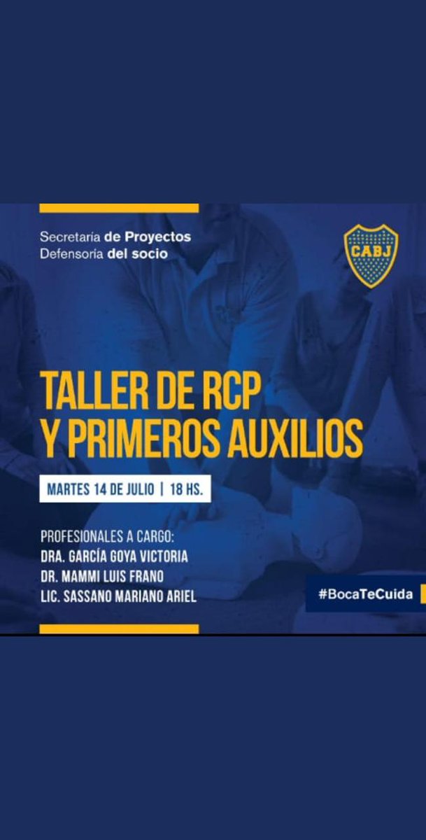 Taller de primeros auxilios. 

#deptodefiliales #Boca #BocaJuniors #BocaFiliales