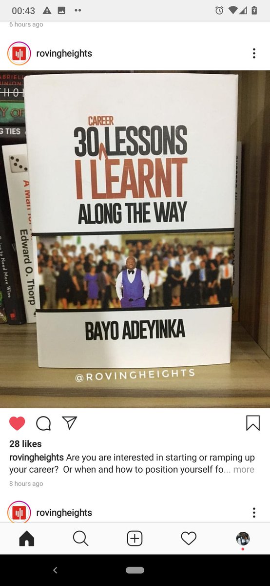By the way, do you have a copy of my book 30 Career Lessons I Learnt Along The Way. You can order your copy by sending a DM to  @Rovingheights
