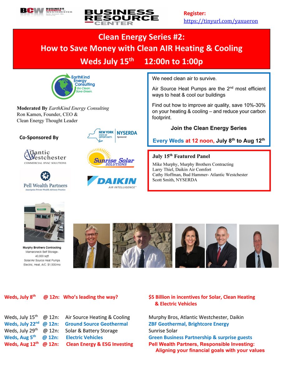 WestchesterBiz's tweet image. Join @EarthKindEnergy and a featured panel of speakers at the second session in a series of informational webinars. 
July 15th at 12 Noon
 tinyurl.com/yc7bcmgx
#cleanheating #cleancooling #cleanenergy #Sustainability #sustainable