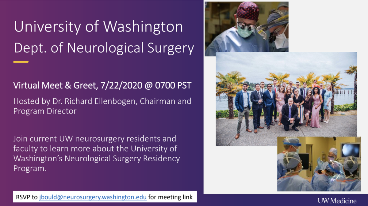 DaveSegar's tweet photo. @JasNsgy and I have updated the https://t.co/Dg66oU4PWw with another great Neurosurgery Meet &amp; Greet at the @UWNeurosurgery with Dr. Ellenbogen, @DrMichaelLevitt, and more of the department - check it out to register! https://t.co/pws8YKF9Pj