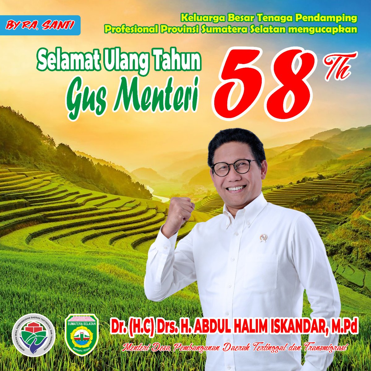 SusantoPras's tweet photo. Dlm rangka Mangayubagyo Ultah Gus Menteri ijinkan kamimengulas kegiatan²terkait kemendesakan PDTT kurun 6 bln ini
#Harlah58GusHalim 
@jokowi 
@halimiskandarnu 
@imansyukri 
@malik_haramain 
@azzameldzikrie 
@taufikmadjid71 
@anwsanusi 
@FahriLabado 
@AhmadYani19781 
@tppkemendes https://t.co/RiEcTlLvBe