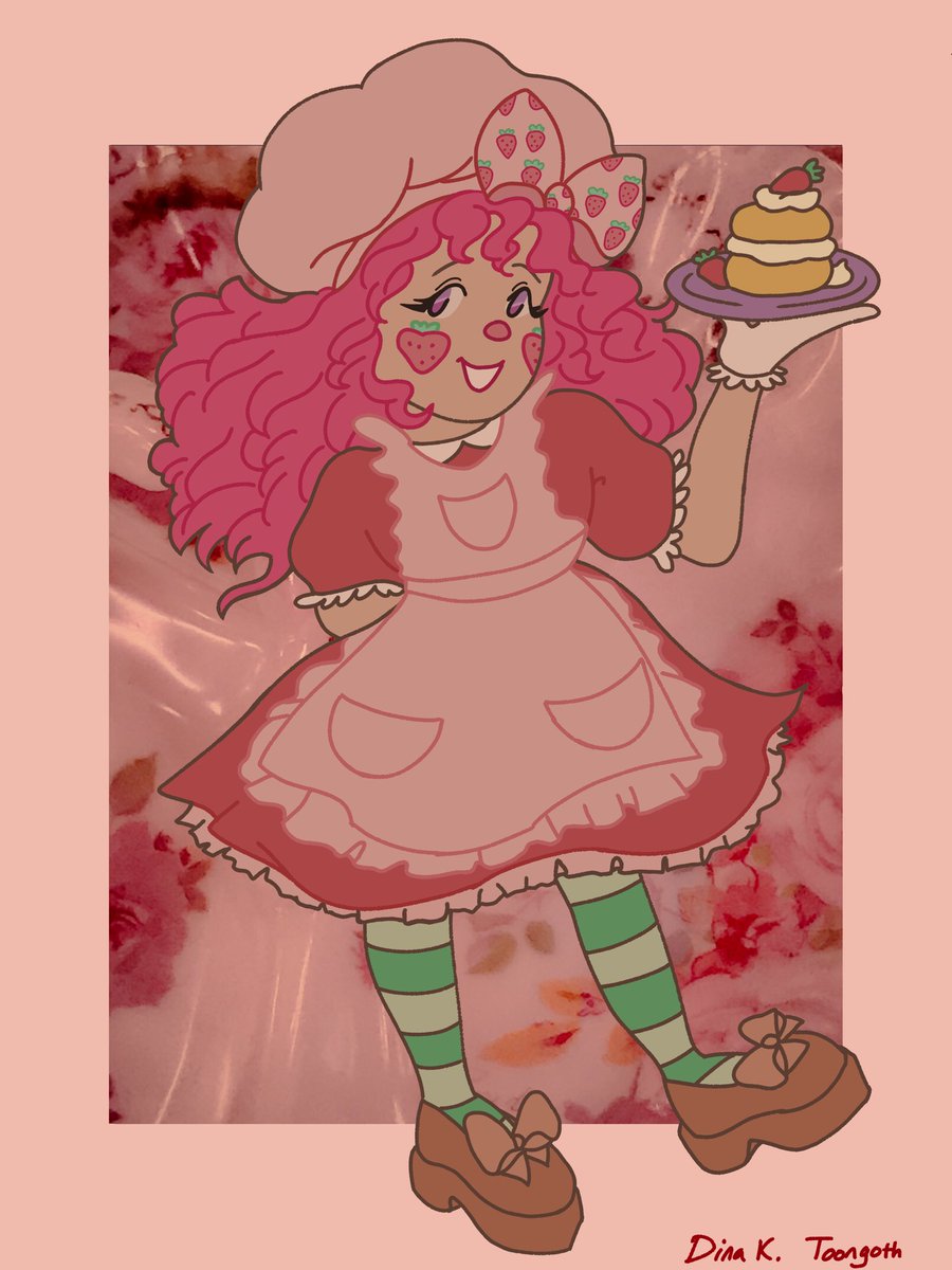 toongoth's tweet photo. Finally finished this Strawberry Shortcake redesign! I combined some of her 80s aesthetics with her 90s hair, and more recent pink hair color ๐๐ฐ #strawberryshortcakeredraw #strawberryshortcake #NobodyArtistClub #under1kgang #IAMSomebodyArtistClub #under500gang https://t.co/oohI8OpaEt