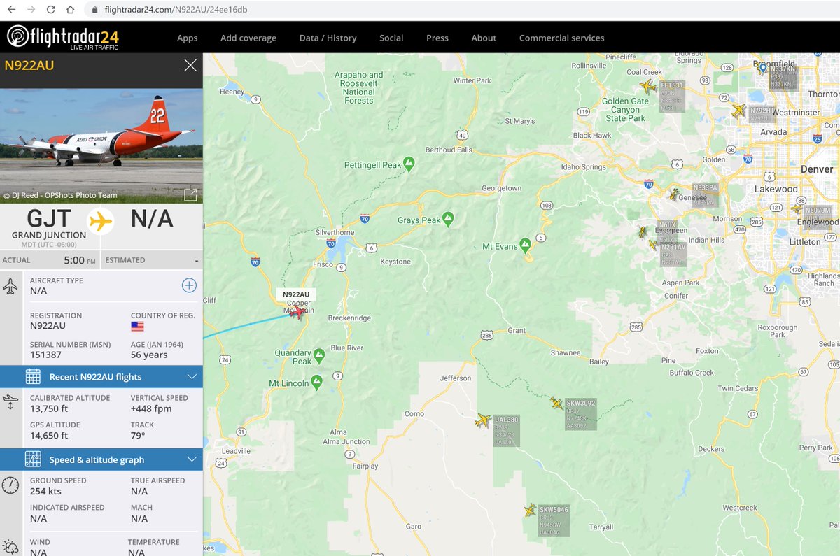 8bitmeme's tweet photo. Looks like Tanker 22, a Lockheed P-3 Orion, is inbound for air attack on #ElephantButteFire in #Evergreen, CO

https://t.co/uQsnSZCGuV https://t.co/2RMeOP6xon
