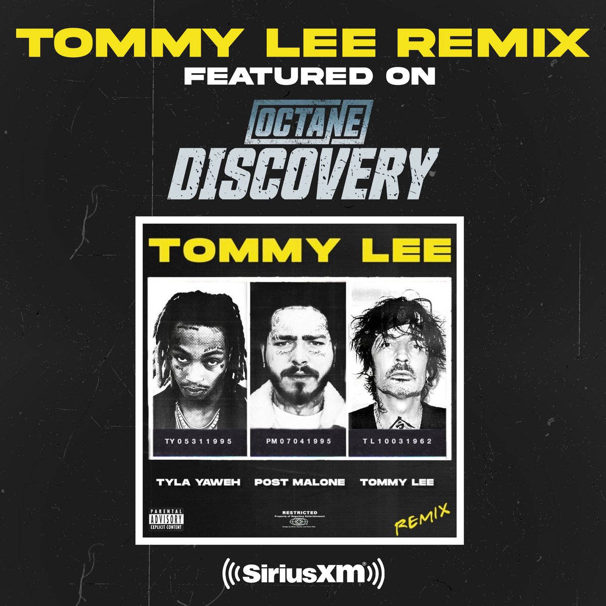 MrTommyLand's tweet image. My “Tommy Lee” remix is featured on @SXMOctane Discovery!!! 🤟🏻🥁

Hell yeah!! @TylaYaweh @PostMalone