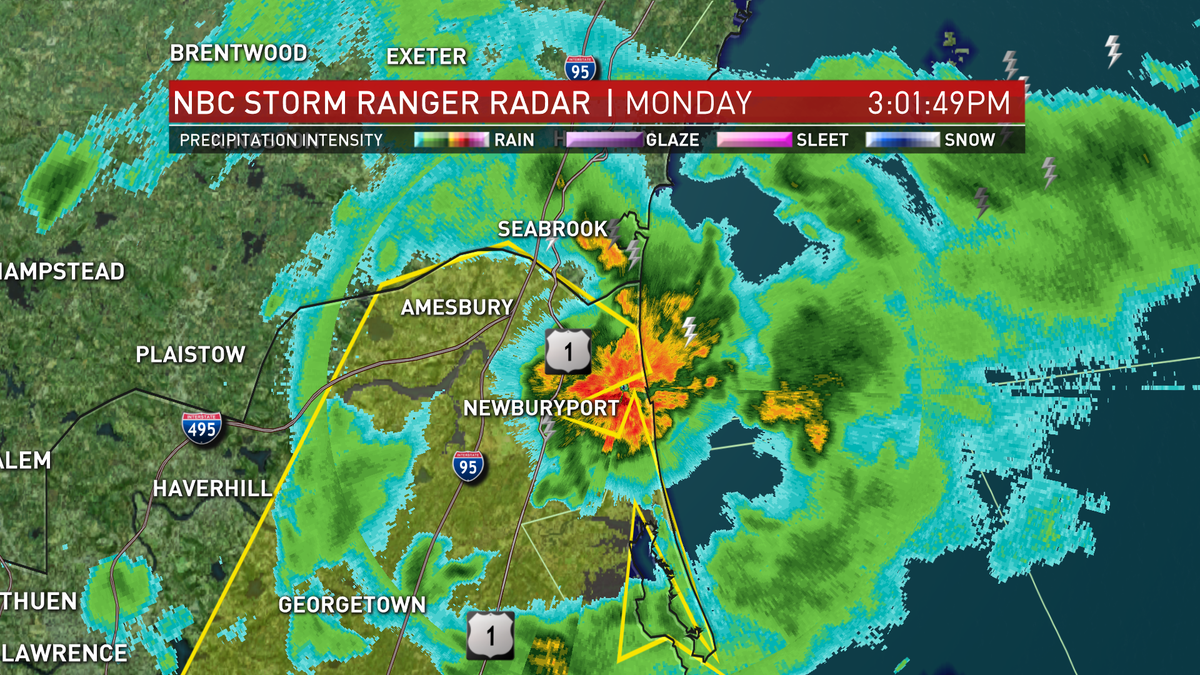 PeteNBCBoston's tweet photo. Our @StormRanger right in the heart of a severe t-storm warning. Cell just moving off Newburyport. https://t.co/ASO4LJ9lBr