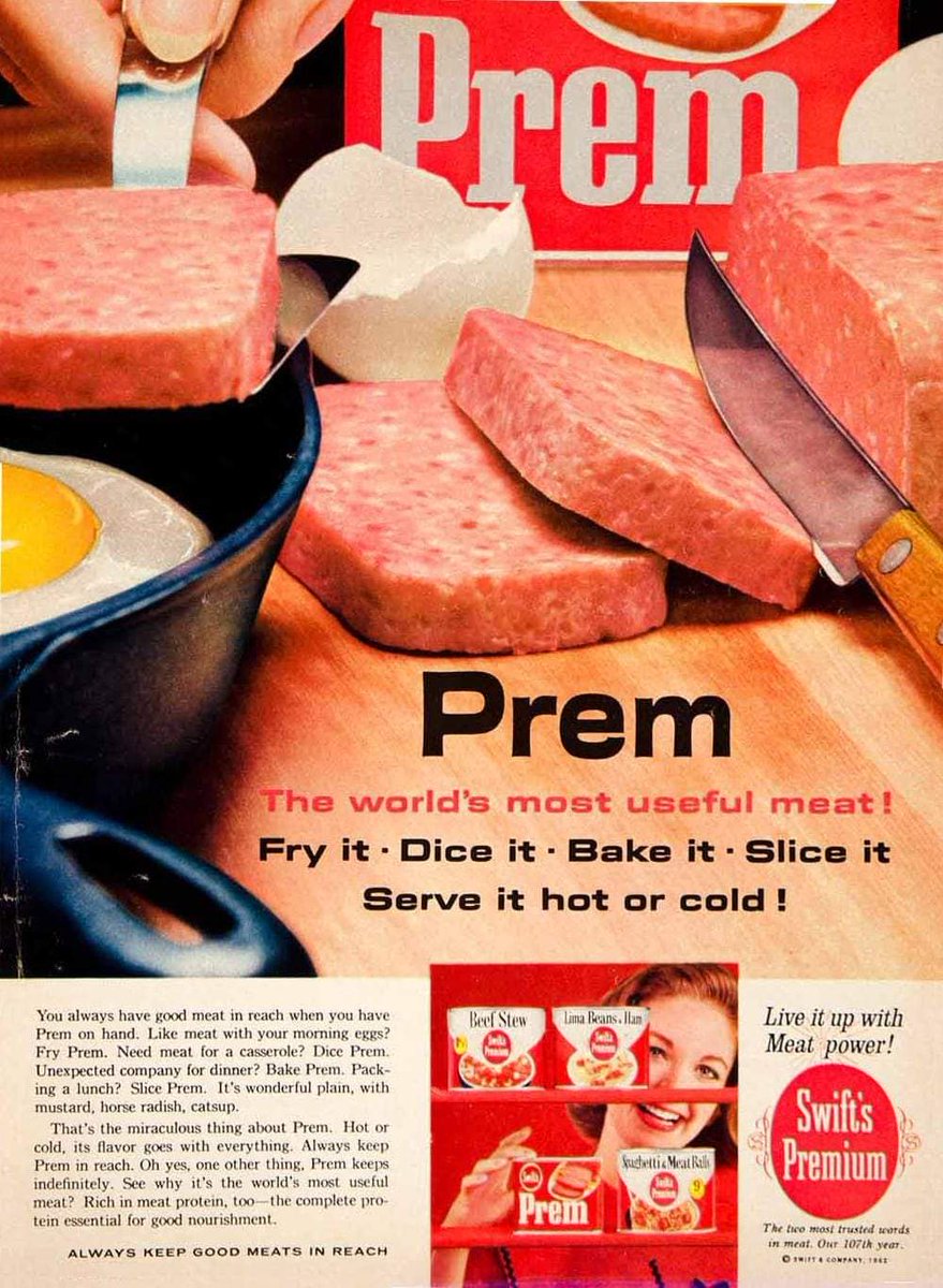 Robogiggles's tweet photo. Did someone say #ManMeatMonday ???
#VintageAd #SwiftPremium https://t.co/P402fkMCET