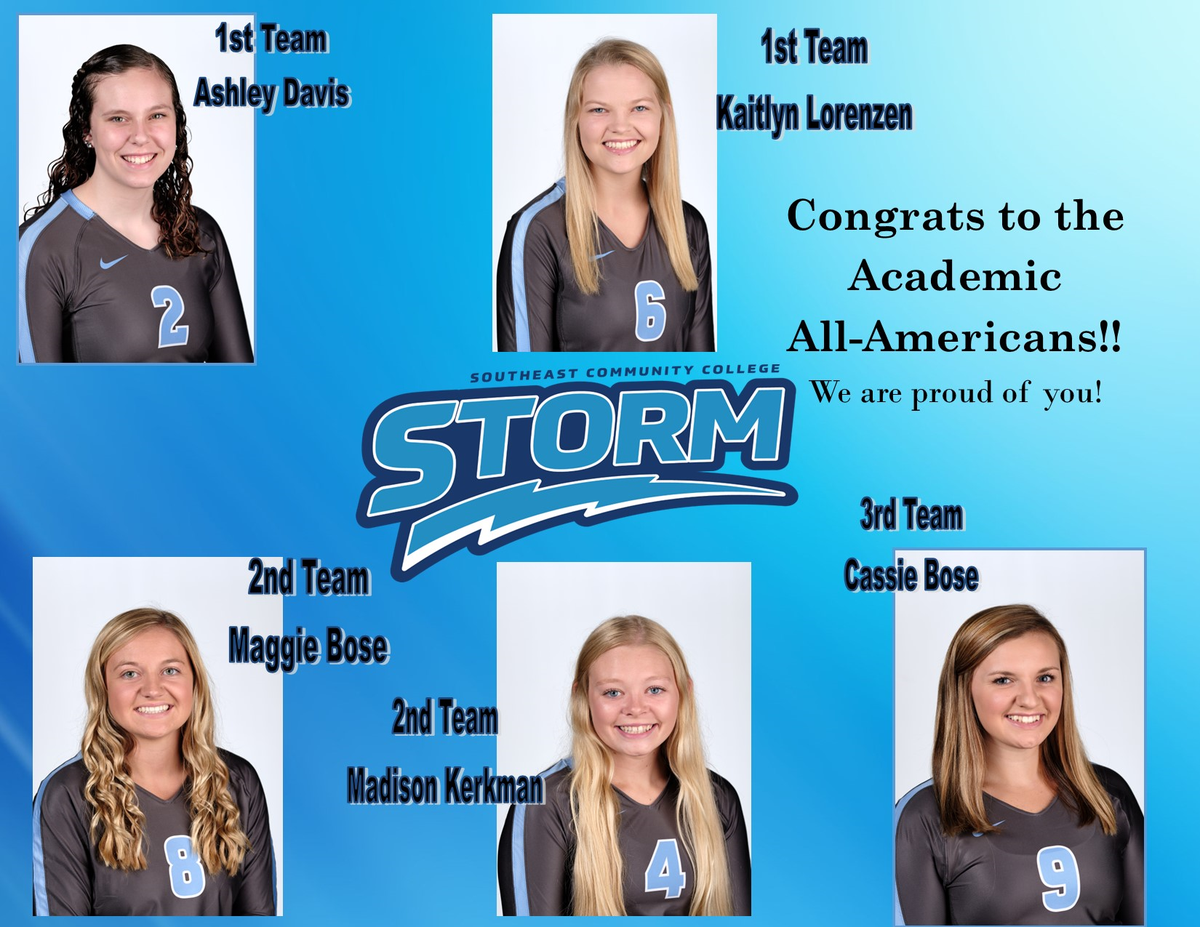 SCCBobcatVB's tweet photo. Congrats to the Storm volleyball Academic All-Americans!!  
@KerkmanMadison @maggie_bose @AshleyJo91600 @kaitlynn_1 @craebose 
#RollStorm #TogetherWeCan https://t.co/w5lFR8uRpt