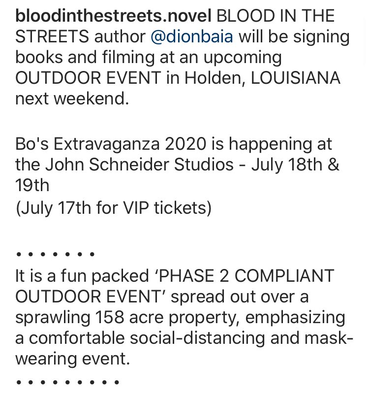 DionBaia's tweet image. Hey Everyone! I will be signing books &amp;amp; filming #JohnSchneider's #StandOnIt (that you could be an extra in!) at an upcoming, Phase 2 compliant OUTDOOR EVENT in Holden, LOUISIANA this weekend!
bosextravaganza.com
PLEASE SEE ALL 4 PICTURES FOR MORE INFORMATION 🙏🏼
See you there!
