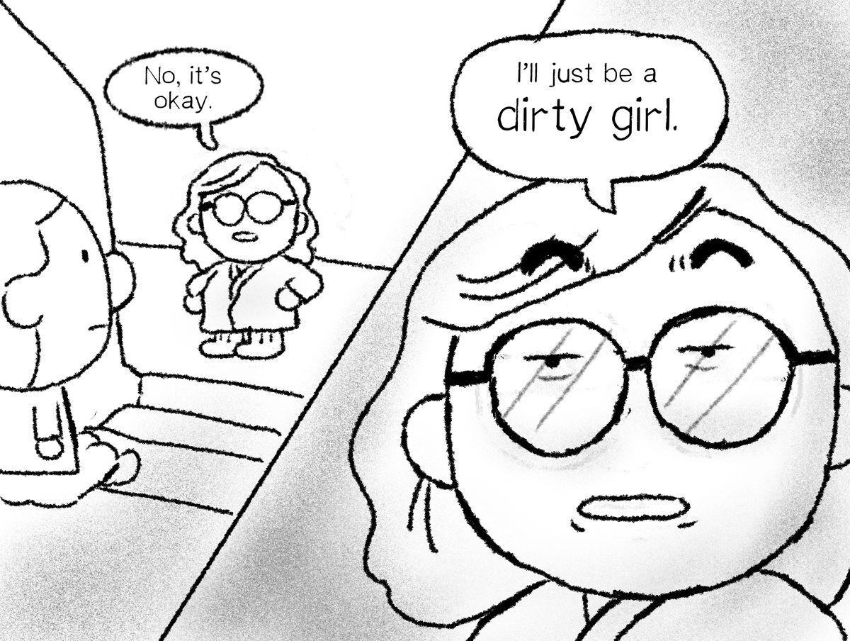 decided to draw a conversation i had with my mom earlier this year as a comic - it was a key example of something i call a 'roz moment' 