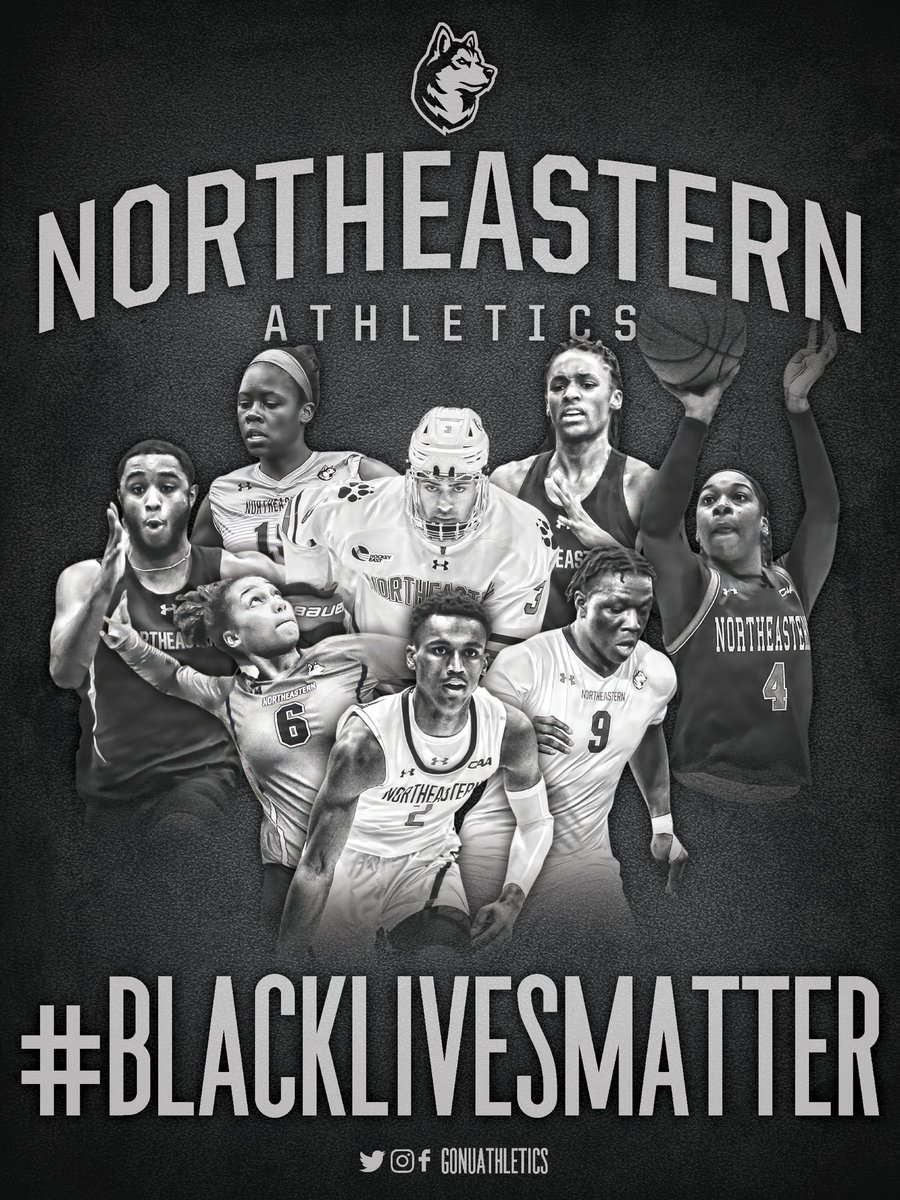GoNUathletics's tweet photo. "We are defined by our actions, not our words; commit to joining us as we advocate for change. We hear you, we love you, we stand with you!” - Jeff Konya
 
Proud to partner with @oldhatcreative to support the #BlackLivesMatter movement.
 
#HowlinHuskies https://t.co/1H7FoY7dSo