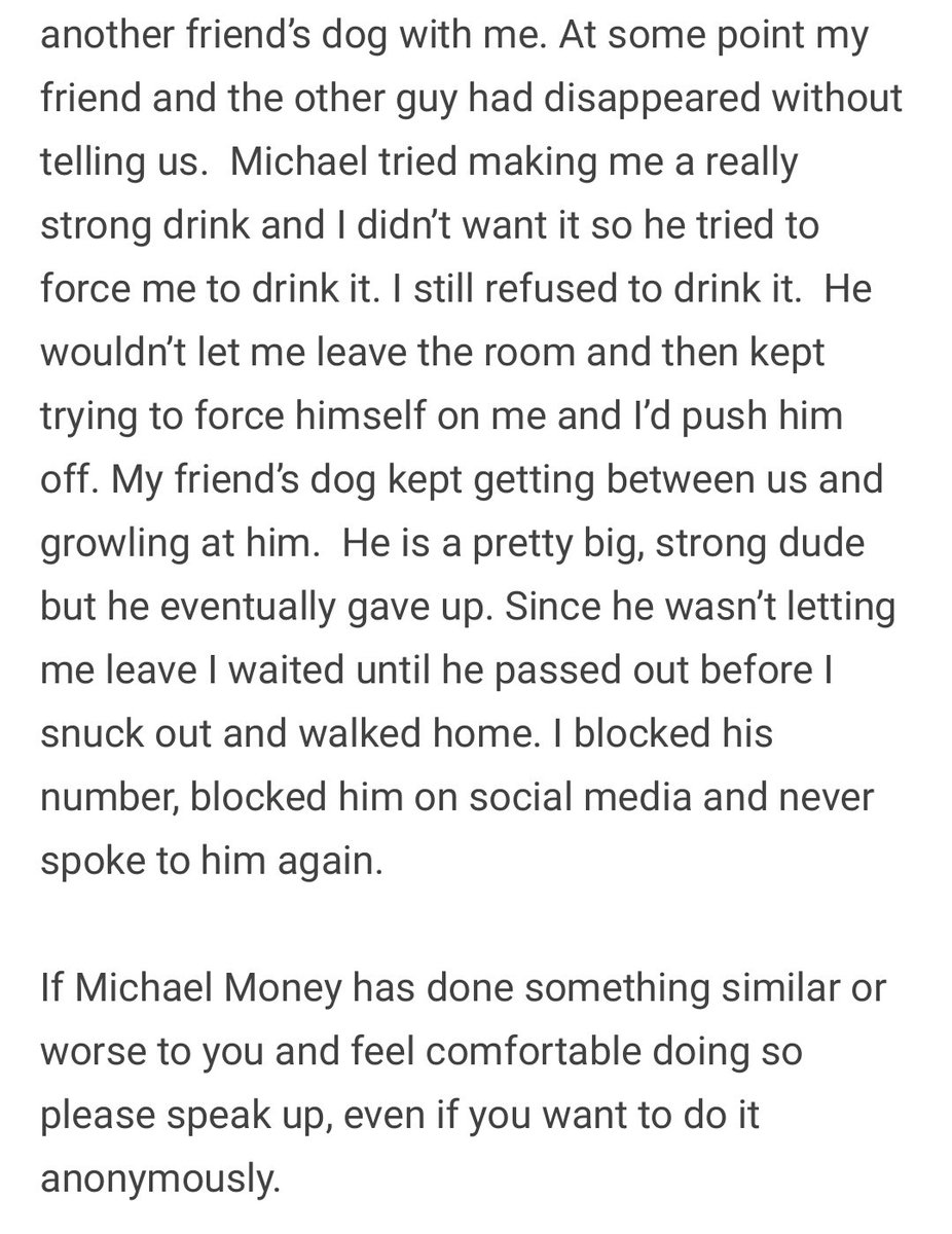 rainbowgranny69's tweet photo. 2/2: If Michael Money has harmed you in any way, my DMs are open if you would like to share your story anonymously. #exposethepredators #michaelmoney #escapethefate #beyondunbroken #rapist https://t.co/87TS2Qzn8J