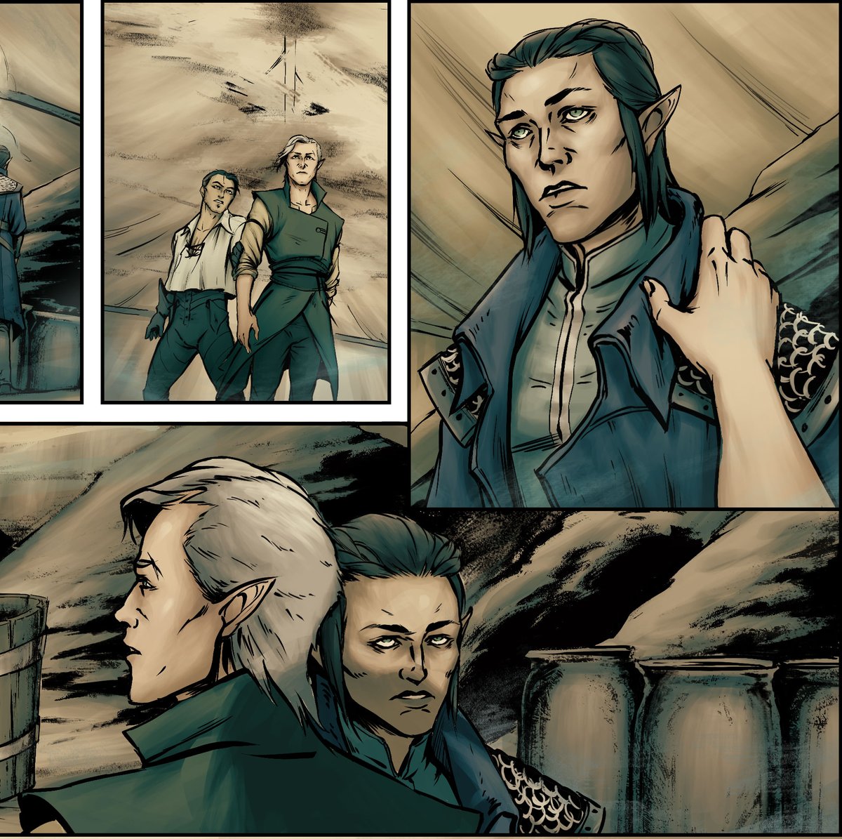 VerenaLattanzi's tweet photo. wip - Coloring page 3/5. Something clunks, but I can’t get a hold on it.
#tevinternights #ThreeTreesToMidnight #dragonage #dragonagefanart #biowarefanart #comicart #comicinking #digitalink #lineart #fantasycomic #fantasyart https://t.co/pS7EPKXtZW