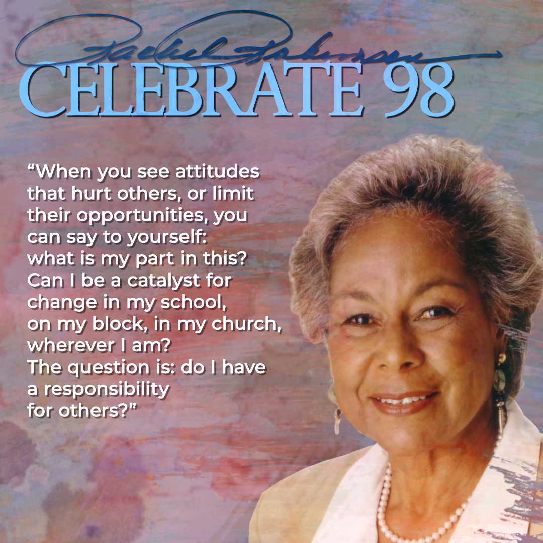 JRFoundation's tweet photo. Reflections from Rachel Robinson as we celebrate her 98th birthday on the horizon. For the rest of the month, help us Celebrate 98.  Click the link below to learn more about the campaign and sign Rachel’s birthday card. #Rachel98 #JRFoundation 

https://t.co/GSFrxjOneC https://t.co/CAkTgwIXKG