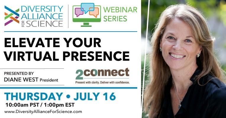 Present2Connect's tweet photo. We are excited our President, Diane West, will be doing a webinar on how to Elevate Your Virtual Presence with Diversity Alliance for Science on July 16th.  And, you are welcome to join us!  https://t.co/HKlX3Pzu6X
#DA4S #diversityandinclusion #lifesciences #Present2Connect https://t.co/ZAei1LB3rm