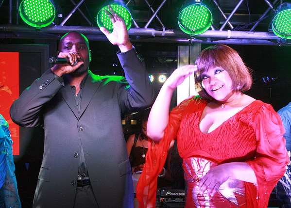 15 January 2011: Zindzi Mandela and US actor Morris Chestnut at her 50th birthday party held at Randlords nightclub in Braamfontein, Johannesburg, South Africa on 15 January 2011. Her dress was designed by David Tlale. (Photo by Gallo Images/The Times/Puxley Makgatho)