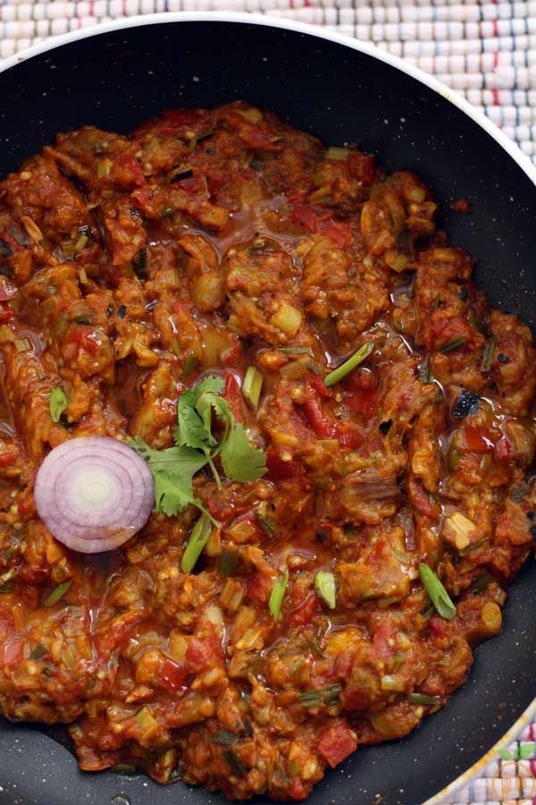 Palak paneer and baingan ka bharta