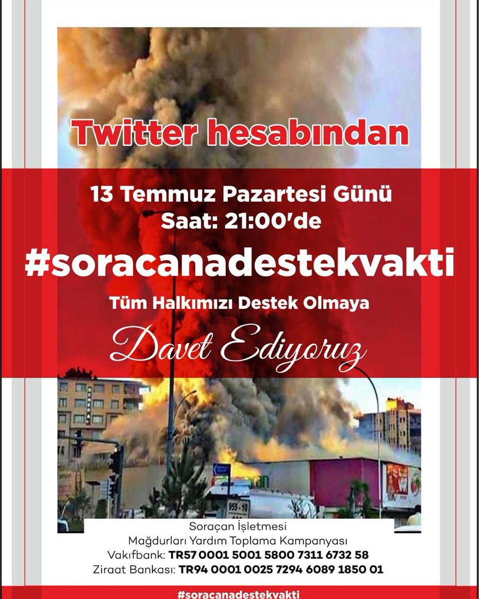 Soraçan mağazasının maalesef sigortası olmadığından dolayı zararını alamadı, Batman'a büyük hizmetler veren Soraçanı tekrardan hizmet verirken görmek istiyoruz. O yüzden hep beraber  #soracanadestekvakti #beratalbayrak #batmanvaliliği