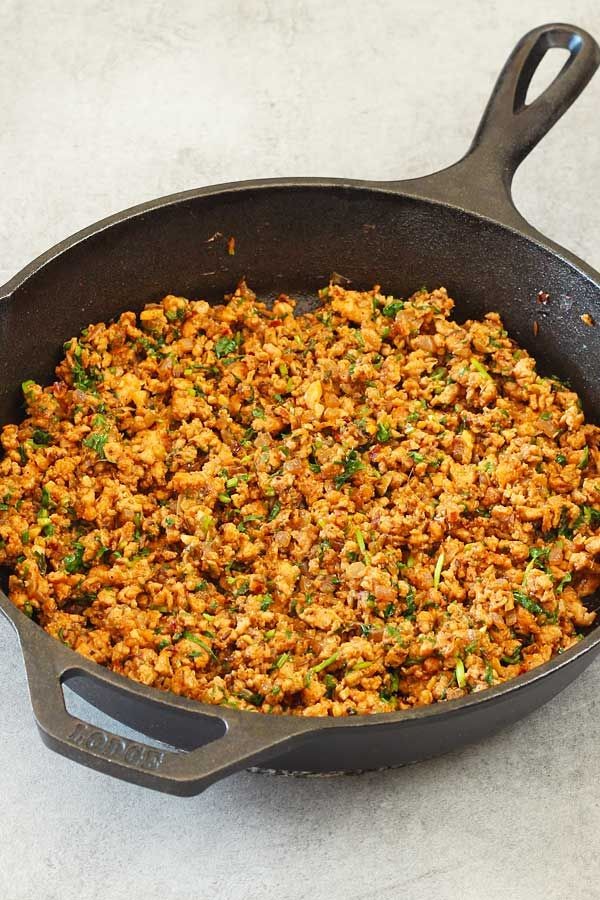 Masala chole and chicken keema