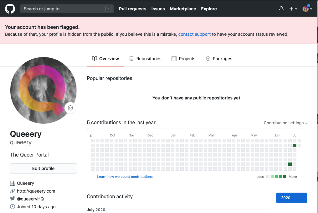 QueeeryHQ's tweet photo. @GitHubHelp Hi hubhelp, Can you please reactivate our account, we recently moved from our founders personal github @Dayanalorza to the companies own github, Thank you.

https://t.co/9j2QyaLAvX https://t.co/u2FG5HzUUp
