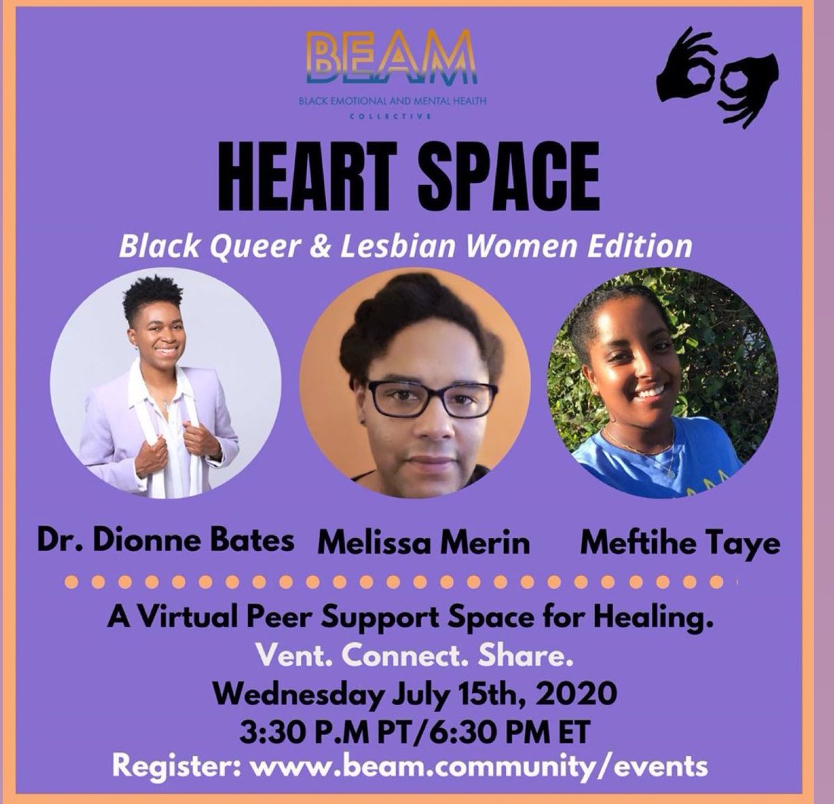 Wednesday: Holding space for Black Lesbian and queer women’s mental health! Join us✊🏾 #Blackmentalhealth #HealingJustice zoom.us/meeting/regist…
