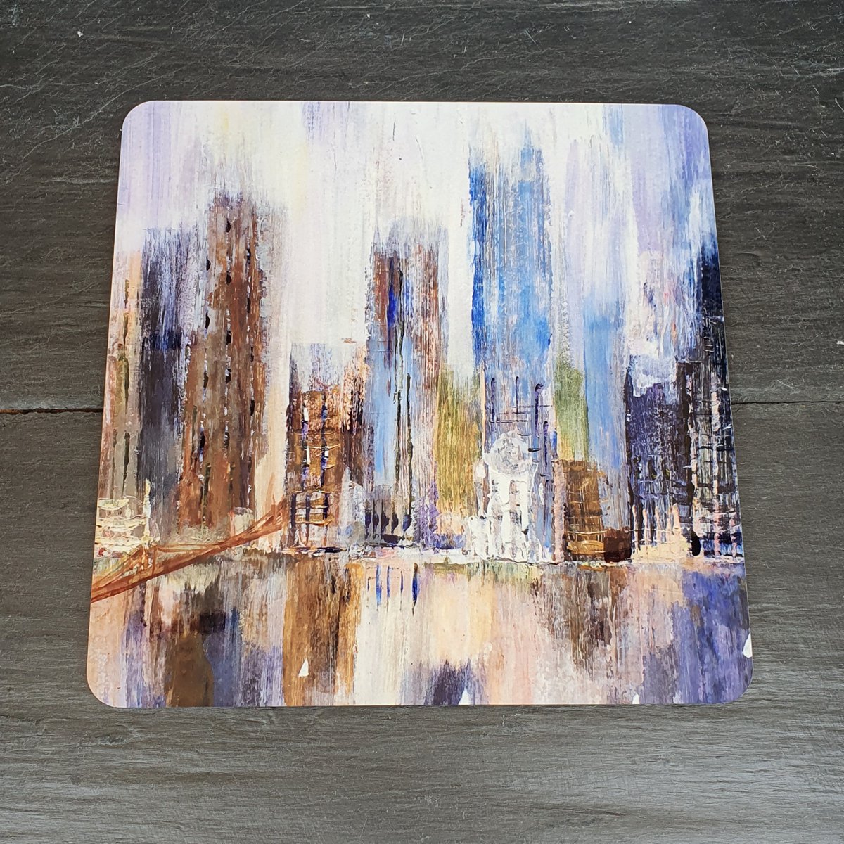 IantheGalleria's tweet photo. Abstract Cityscape in Acrylic printed onto a cork backed place-mat, part of our sample pack from #CreativeForge
#creativebizhour #AMZart https://t.co/IWTUu69BkS