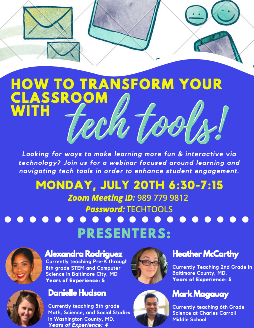 mrs_kep5's tweet photo. Looking for ways to build student engagement with Tech Tools?! Come join our webinar next week to find some new ideas! #ET660 #LoyolaET @DavidMarcovitz @MarkMagauay @Alexandra_Teach @Mrs_McCarthy10 #TechTools #professionaldevelopment https://t.co/fU908L9HRC