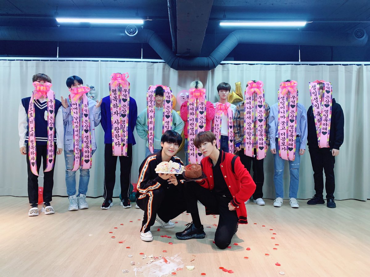 OKAY I KEEP FINDING MOMENTS I NEED TO ADD i want to keep this thread as an archive so let me add: x1 uploading this pic of wooseok and eunsang birthday with eunsang’s cake destroyed and in the floor without explanation 