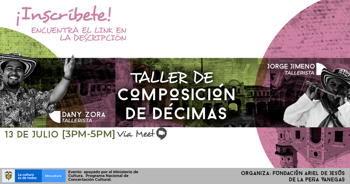 FestiPoesia's tweet photo. #Hoy 3:00pm Link para ingresar al taller de #Décimas  https://t.co/lE81A2GalV

#taller  #mompox #bolívar #mincultura @mincultura #poesía #arte #literatura #narración #candelarioObeso https://t.co/2k7NibJy8X