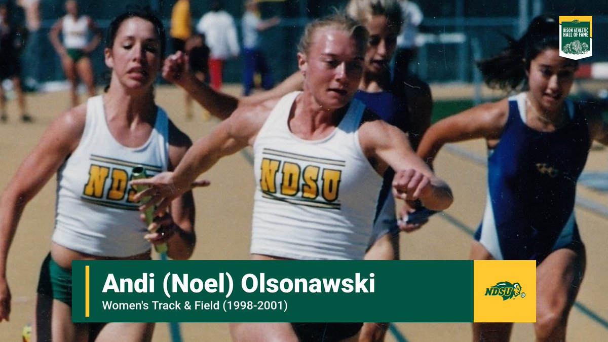 NDSUTrackField's tweet photo. The late Andi (Noel) Olsonawski is set for induction into the Bison Hall of Fame.

Noel was a seven-time All-American and the only four-time All-American in the outdoor heptathlon at NDSU. https://t.co/nRqtFMm5R9