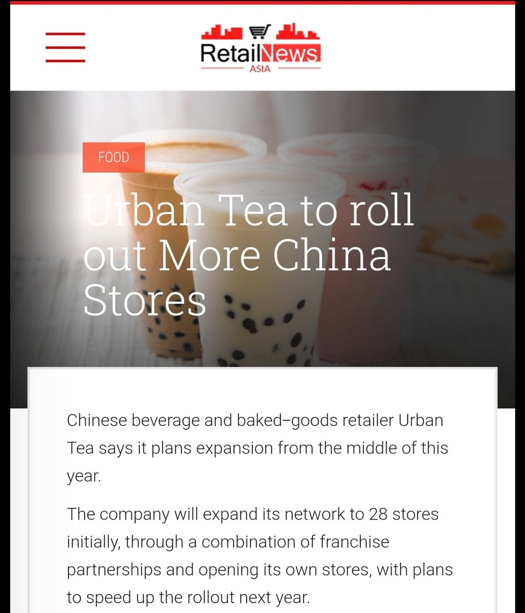 ReachNYC's tweet photo. Urban Tea to open 28 more stores in china. #NYC location to open on July 15th!! $MYT https://t.co/1TPO1MOcQc