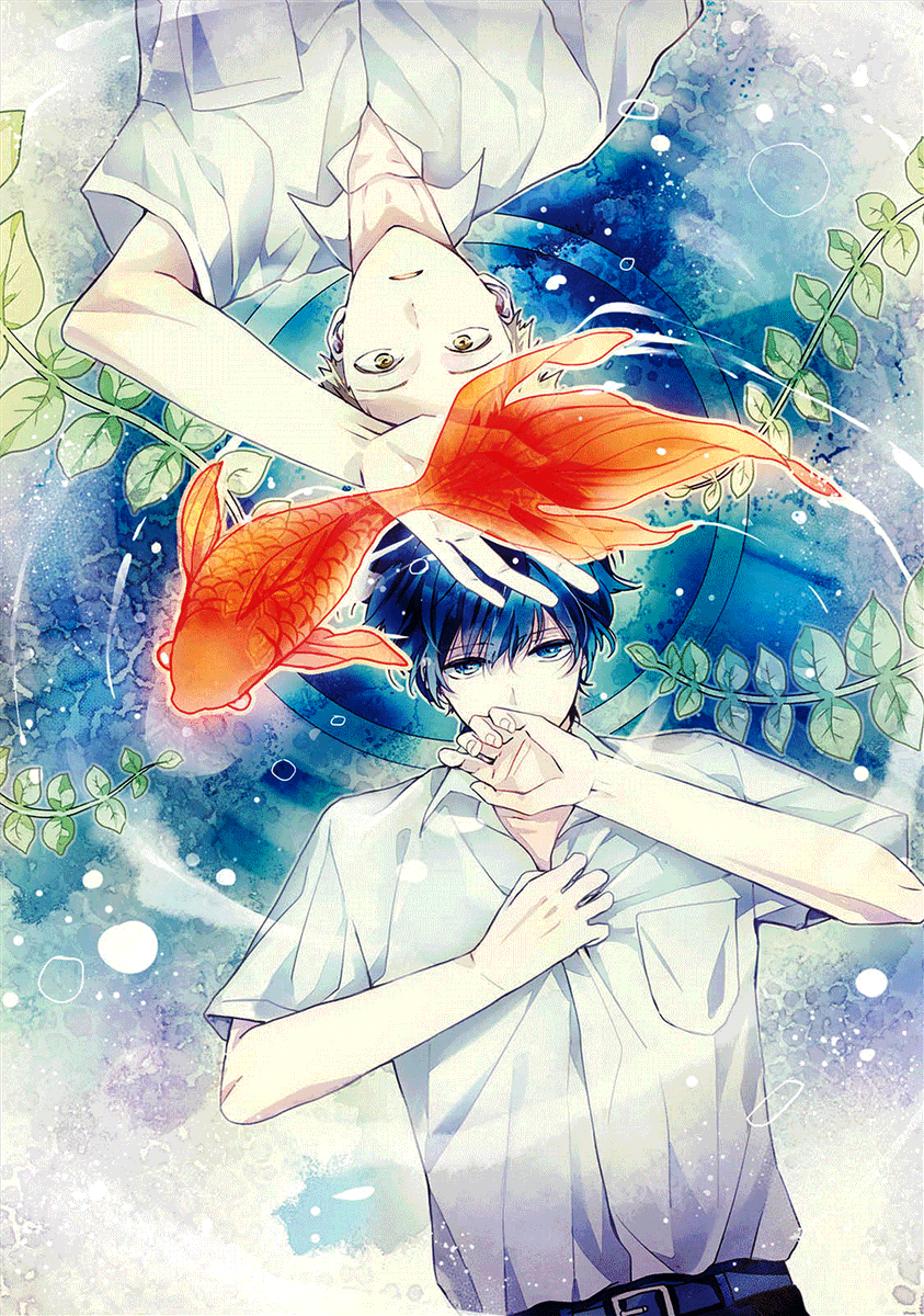 Today's  #BL is, "Koi ni mo Naranai" Tajima finds himself taken by Koga's crying face, the reason he was crying was the death of his goldfish at the hand of Tajima's cat. While trying to apologize he stumbles across Kogas secret.Tajima is so sweet, Beautiful art! \\eUe/ #Manga