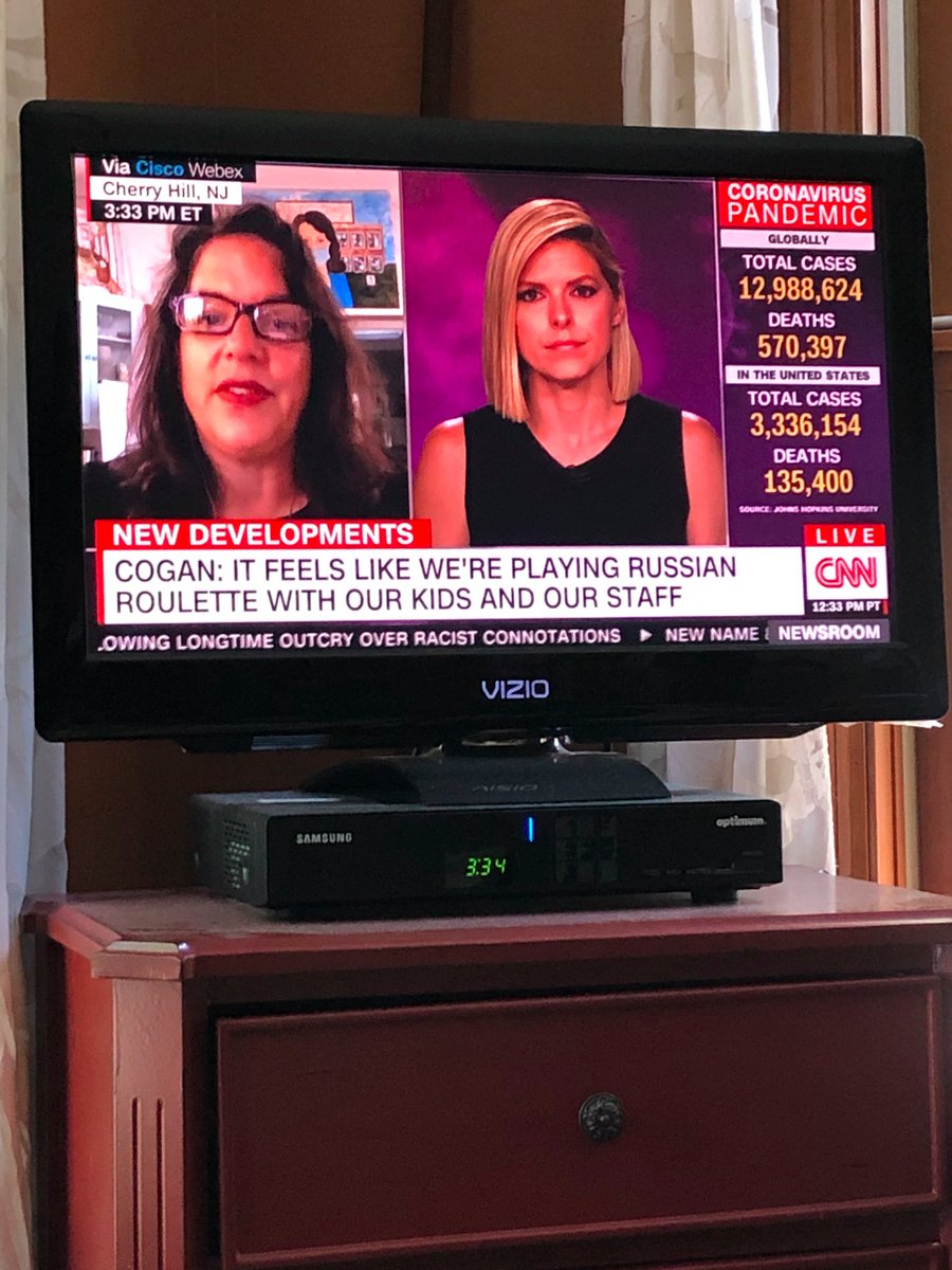 NMNurseEileen's tweet photo. @RobinCogan on CNN We lack safe guidance to return to school. Think about it, if we need isolation rooms in schools are we really ready to go back?  You are an amazing &amp; brave @schoolnurses voice my RELENTLESS friend. @NJSSNA1 https://t.co/oHZjNg93ts